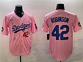Men's Los Angeles Dodgers #42 Jackie Robinson Pink 2025 Tokyo Series Limited Stitched Jersey,baseball caps,new era cap wholesale,wholesale hats